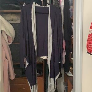 Loveapella Navy and Grey high low duster/cardigan